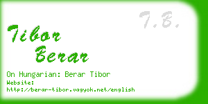 tibor berar business card